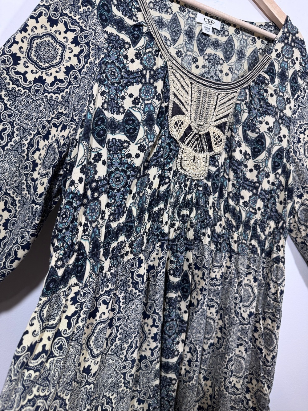 Caio Womens Boho Paisley Tunic Mini Dress Plus Size 22 / 24W Flowy - Picture 2 of 5